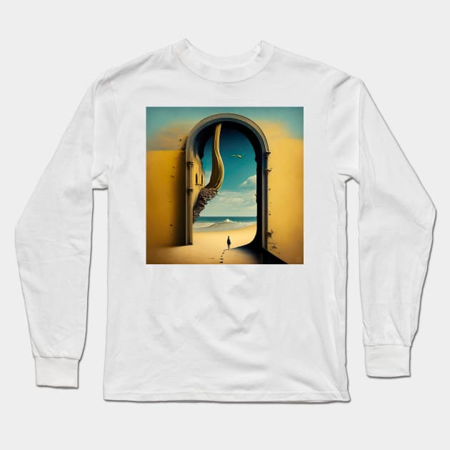 [AI Art] “EXIT”, inspired by the works of a surrealist master Long Sleeve T-Shirt by Sissely